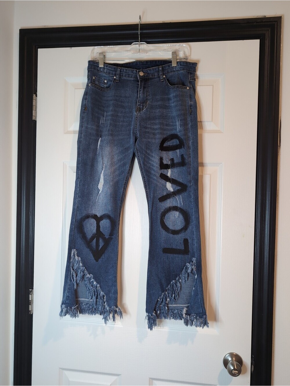Medium Aum Couture loved peace designer jeans